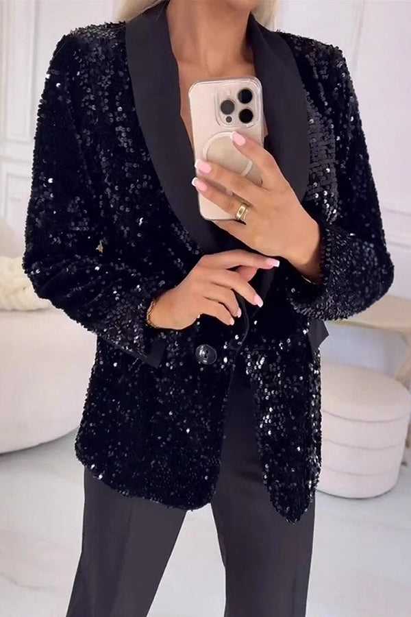 LUXARA™ - Blazer con Paillettes Luminoso