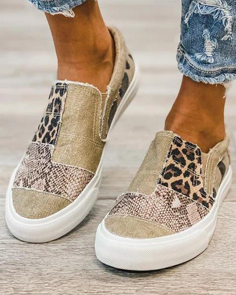 Quinny  | Scarpe in Tela con Stampa Leopardo Casual