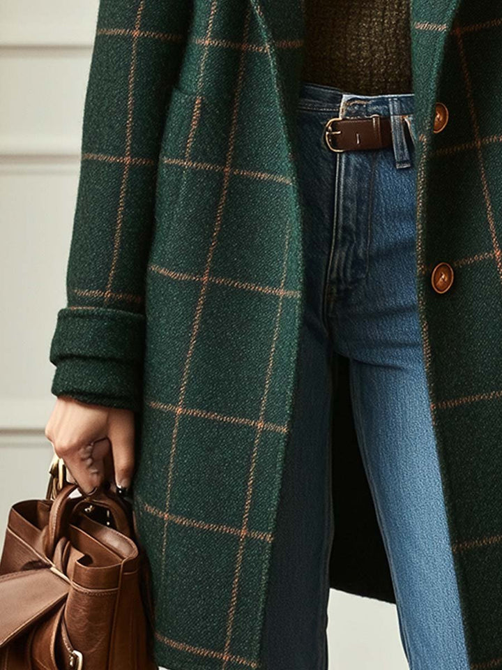 Cambridge – Elegante Cappotto in Lana a Quadri per Donne