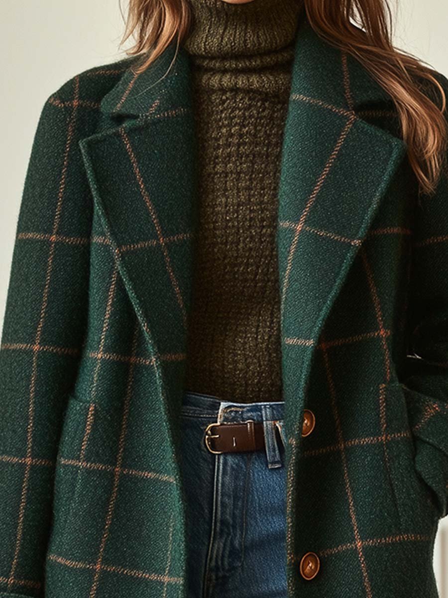 Cambridge – Elegante Cappotto in Lana a Quadri per Donne
