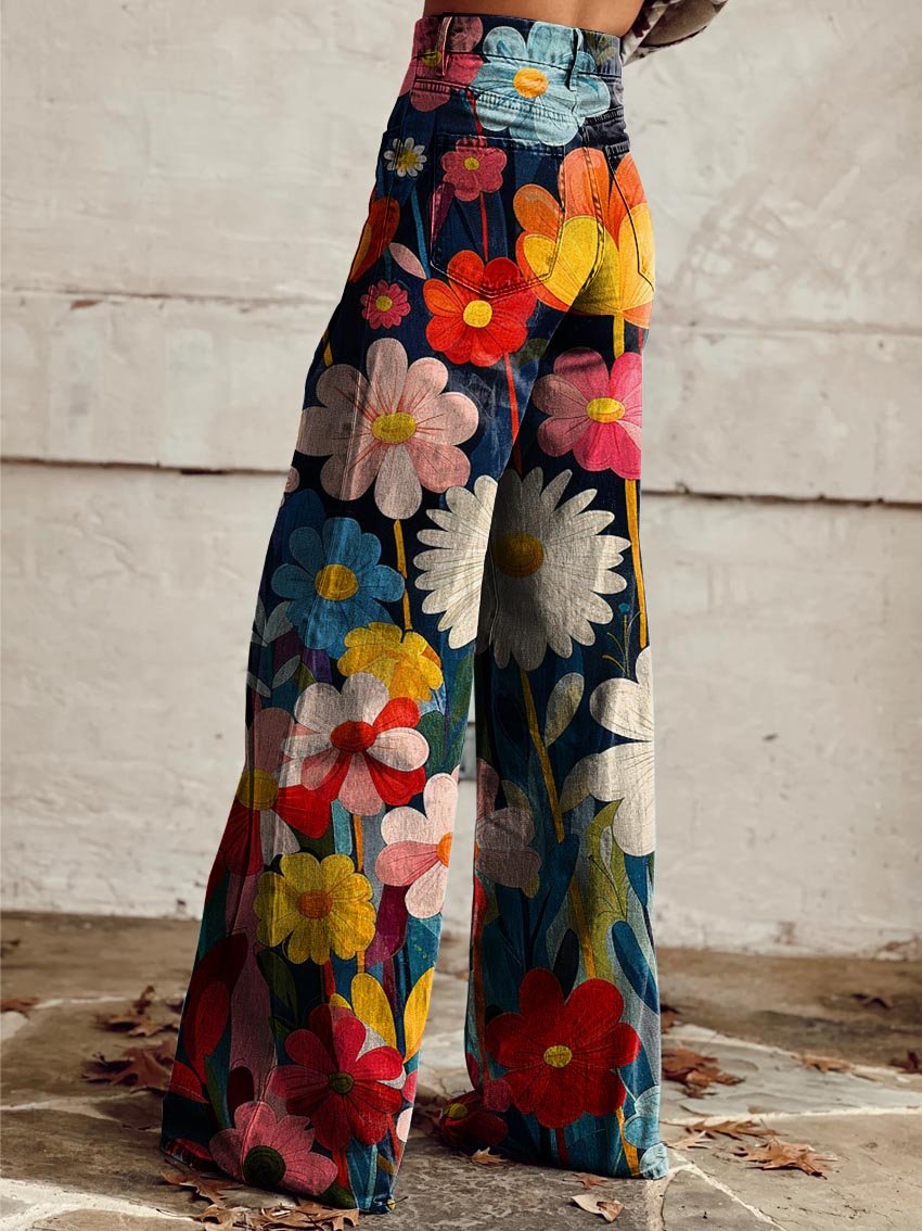 FLEUR™ - Pantaloni a Palazzo Floreali Chic