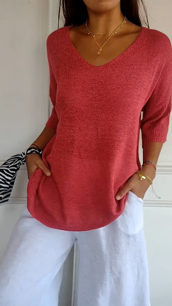 LAUREN™ - Top Casual con scollo a V