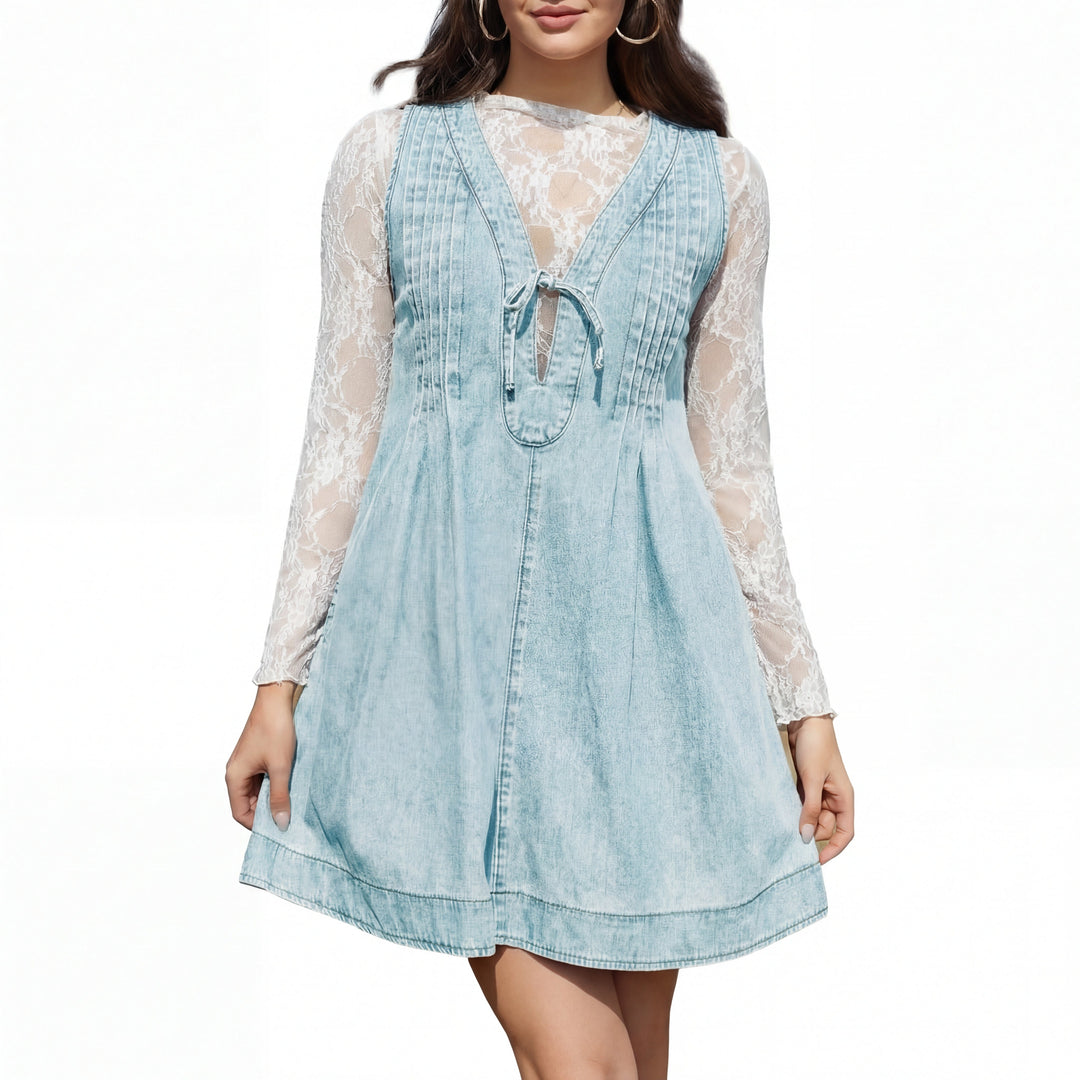 LAUREN™ – Abito Mini Senza Maniche con Scollo a V Ispirato al Vintage