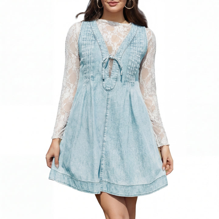 LAUREN™ – Abito Mini Senza Maniche con Scollo a V Ispirato al Vintage