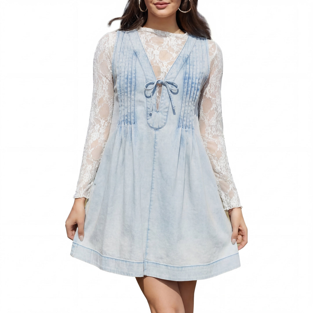 LAUREN™ – Abito Mini Senza Maniche con Scollo a V Ispirato al Vintage