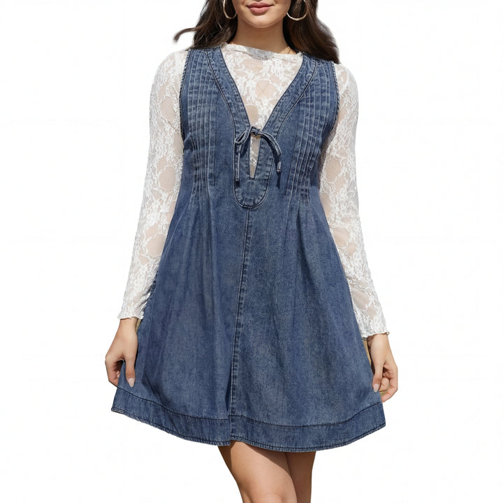 LAUREN™ – Abito Mini Senza Maniche con Scollo a V Ispirato al Vintage