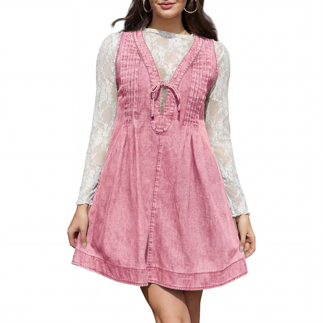 LAUREN™ – Abito Mini Senza Maniche con Scollo a V Ispirato al Vintage