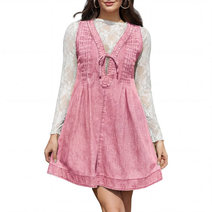 LAUREN™ – Abito Mini Senza Maniche con Scollo a V Ispirato al Vintage