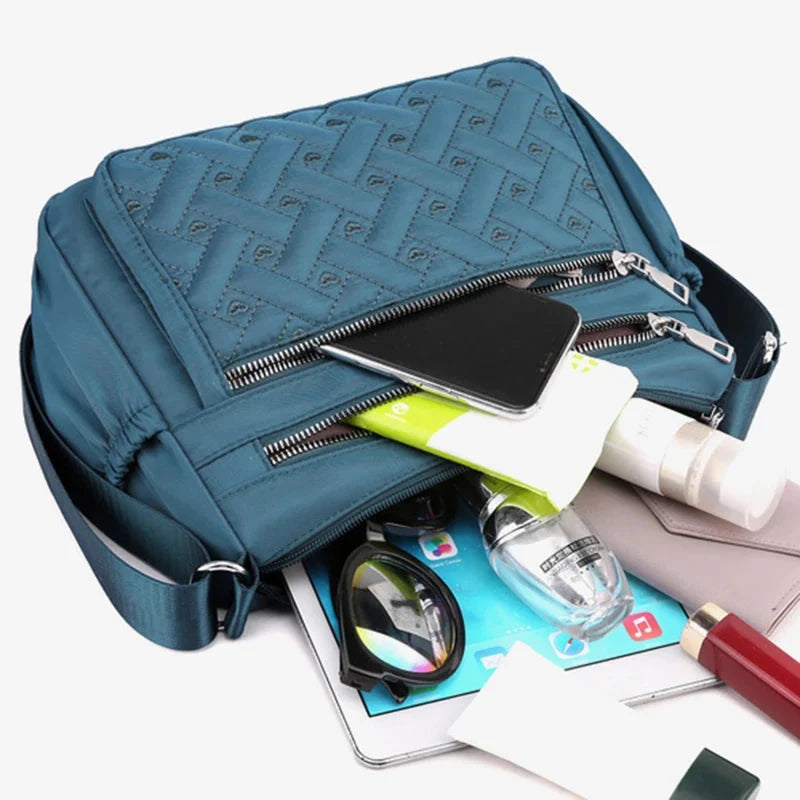 Nadia | Borsa Messenger in Nylon con Multi-Scomparti