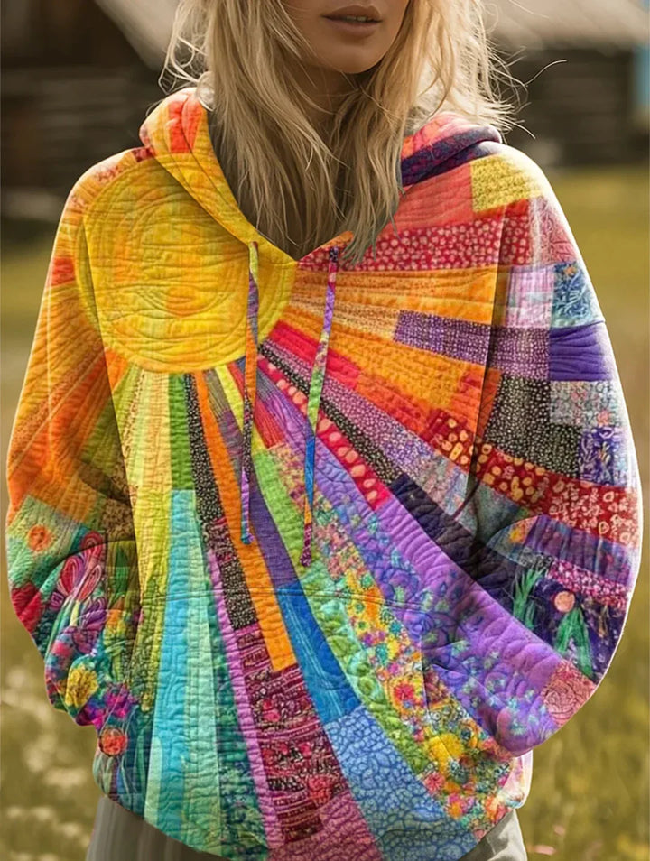 Laura™ - Felpa Bohemien Multicolore in Patchwork