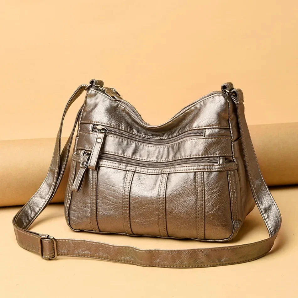 Silvana | Borsa Morbida a Tracolla con Multi-Scomparti