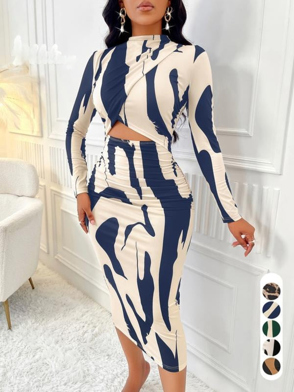 ARA™ - Abito Bodycon con Stampa Colorblock e Cut-Out per Primavera e Autunno